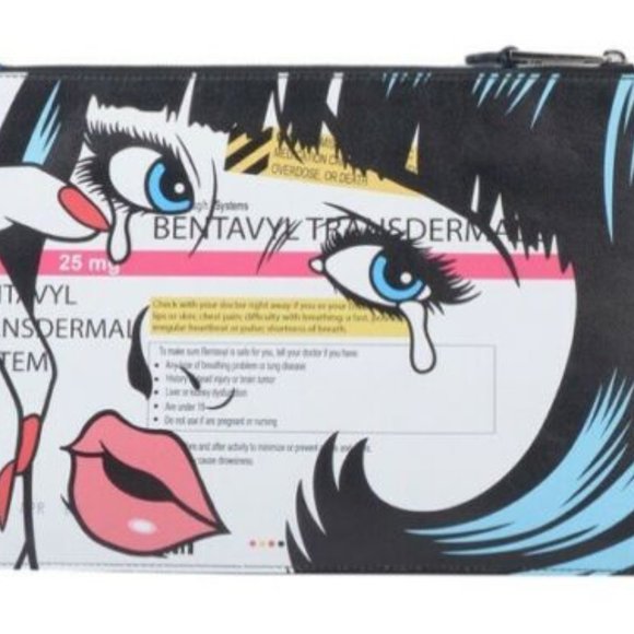 AW18 EYES LEATHER CLUTCH HANDBAG #MOSCHINOEYES - Picture 7 of 12